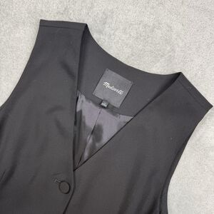 Madewell Vest Women’s 14 Black Dark Academia Corporate Chic Minimalist 90s